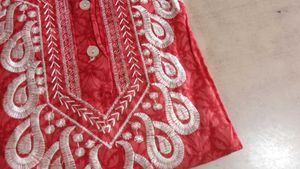 Embroidered Cotton Nighty Maxi For Ladies