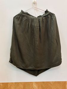 Olive Green Smocked Waist Skirt