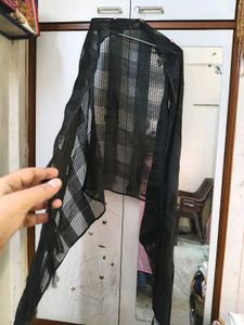 Black Woven Check Dupatta