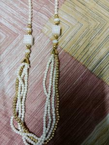 Pearl And Gold Tone Necklace