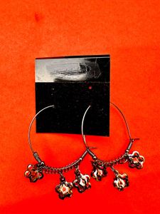 Star Charm Hoop Earrings