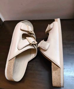 Neeman&#39;s Unisex Cream Strappy Comfy Cork Sandal