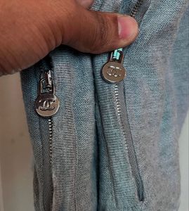 Chanel Zip Up 100% Cotton Jacket For Women
