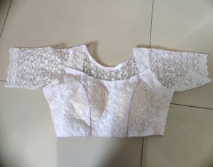 White Chikankari Padded Blouse