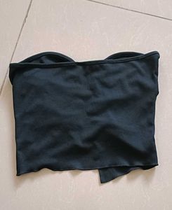 Black Button-Up Tube Top