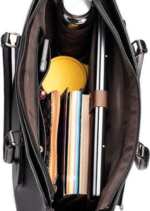 Code Women’s Black Leather Tote Bag