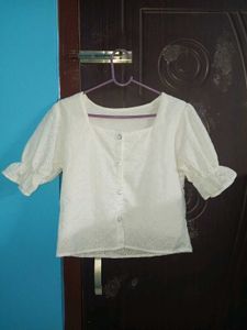 White Eyelet top