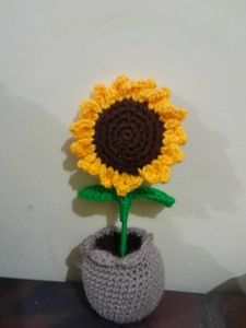 Crochet With Love Cute Sunflower Pot 🌻