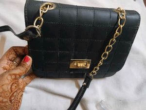 Black Quilted Chain Bag