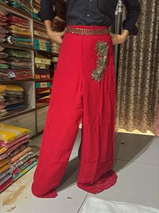 suit with fancy pallazo work