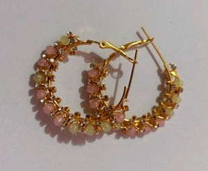 Hoop Earrings with Gem Accents