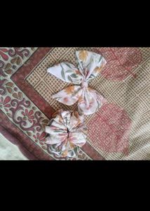 Hair Bow &amp; Scrunchie Set Hand Made