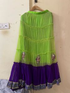Ethnic Skirt - Green & Purple