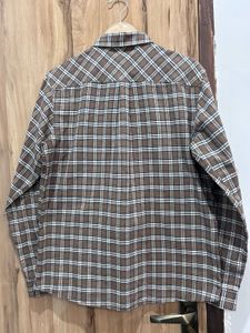 Classic Brown Checkered Flannel Shirt