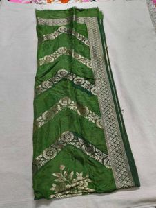 Green Banarasi Silk Fabric