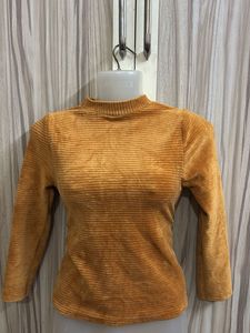 Mustard Velvet Top