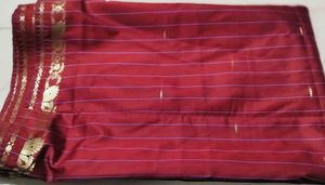 Elegant Maroon Striped Saree