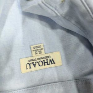 Blue Oxford Shirt with Bear