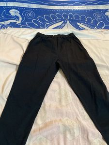 Jet Black Trouser With Waist Elastic