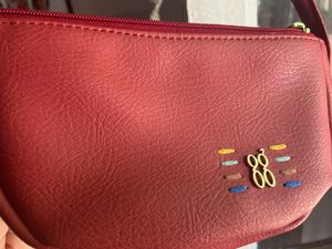 Red Solid Sling Bag