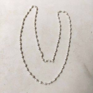 925 Pure Silver Spritual Tulsi Mala Chain