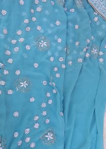 Saree With Beautiful Thread Embroidery