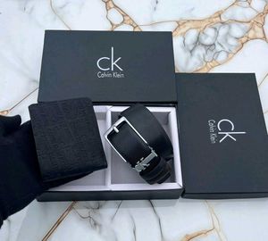 CK PREMIUM QUALITY BELT+ WALLET COMBO WITH BOX