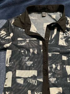 Shein Graphic Print Mesh Top