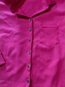 H &amp; M Hot Pink Ripped Shirt For Women