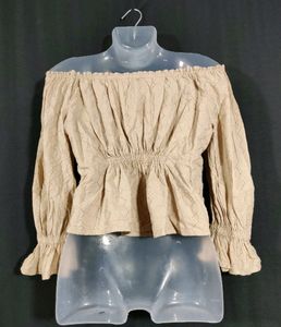 Bardot Beige Schiffli Top 🪶