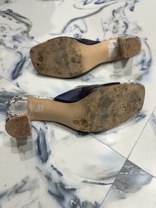 Black And White Block Heels