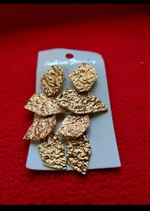 Golden Trendy Long Earrings