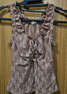 Lace Ruffle Tank Top