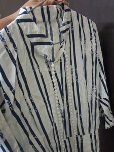Striped Tie-Neck Top