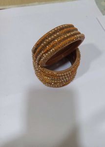 Set of Gold Beaded Bangles