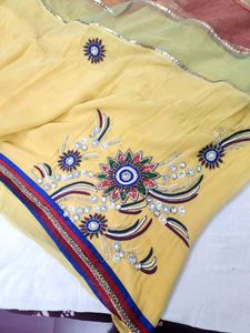Beautiful Yellow base Saree For Wedding N Haldi To