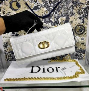 DIOR PATENT FLAP CLUTCH WITH HANDLE ON TOP*