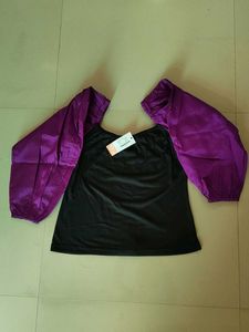 Chic Black & Purple Top