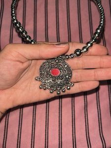 Silver Tone Beaded Necklace