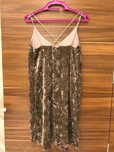 Brown Velvet Mini Dress