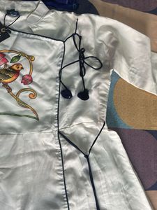 Anarkali kurta with katha work dupatta
