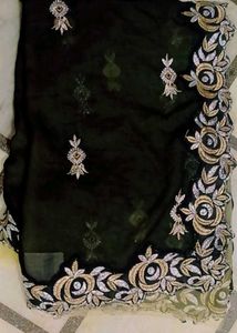 Elegant Black Embroidered saree