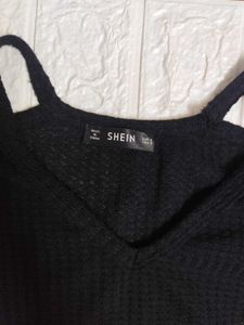 Shein Black Cold Shoulder Top
