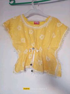 Kaftan And Skirt Set For Girls💛🤍
