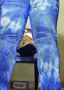 Shain Blue Tie-Dye Ribbed Flared Pants