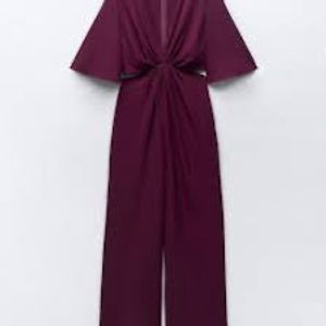 Zara Cut Out Jumpsuit- Aubergine