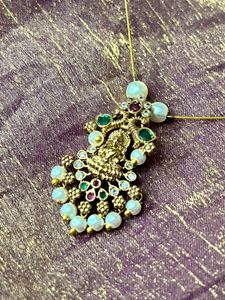 Elegant Pearl Lakshmi Pendant Necklace