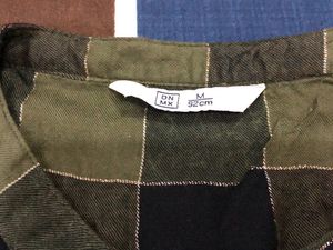 Checkered Olive Green Top