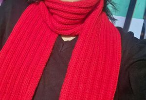 Cozy Red Knit Scarf