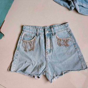 Denim Party Wear Shorts
